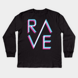 Techno Rave Tshirt Rave Kids Long Sleeve T-Shirt